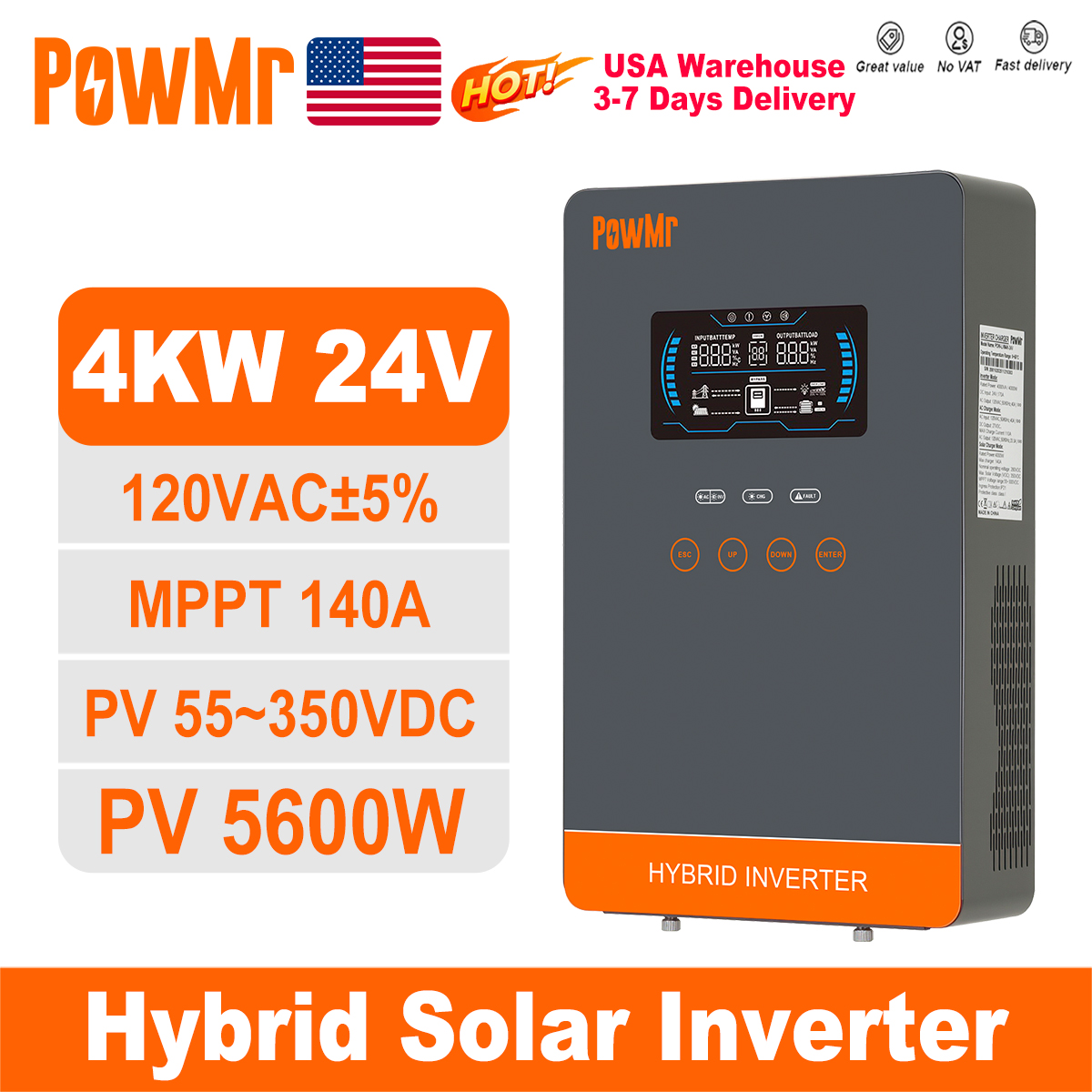 Wind Solar Hybrid Kit - عاكس شمسي هجين PowMr USA بقدرة