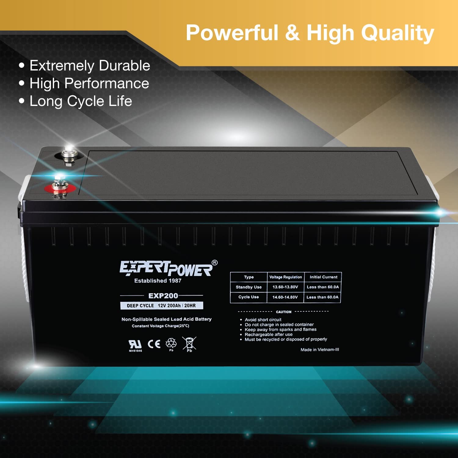 Agm Deep Cycle Battery - بطارية EXP200 12 فولت 200 أمبير