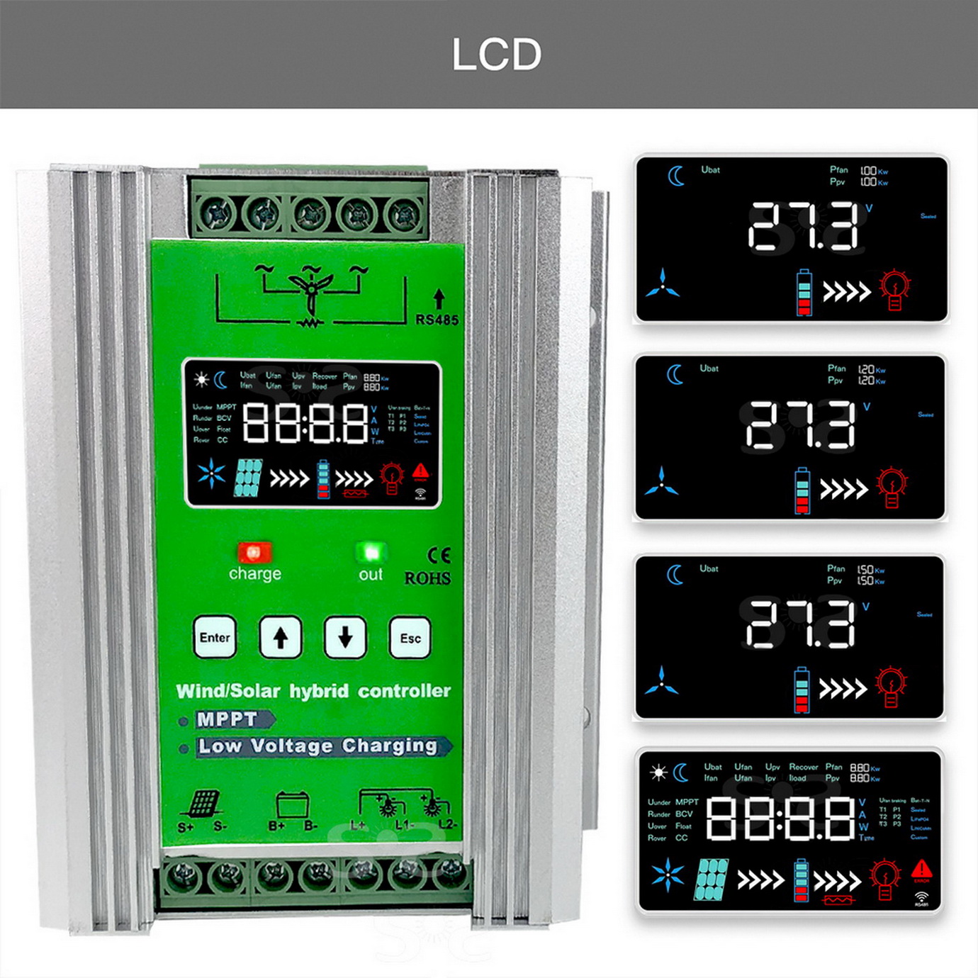 WIFI 4000W وحدة تحكم الشحن اله - مراجعة Wind Solar Hybrid Kit وسعره