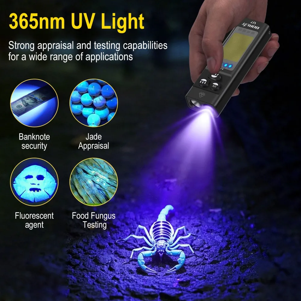 BORUiT U7 UV LED EDC مصباح يدو - مراجعة Renewable Energy Sources وسعره