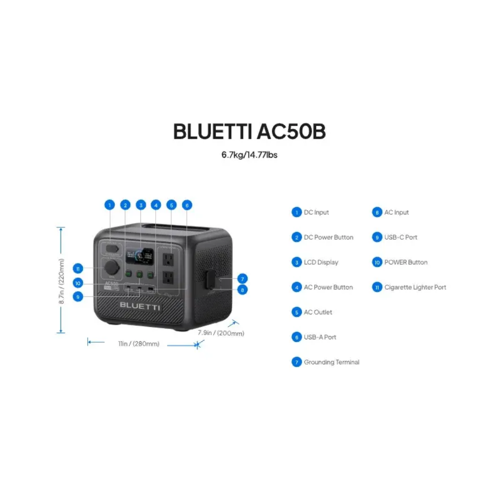 محطة طاقة محمولة BLUETTI AC50B - مراجعة Lifepo4 Battery Pack وسعره