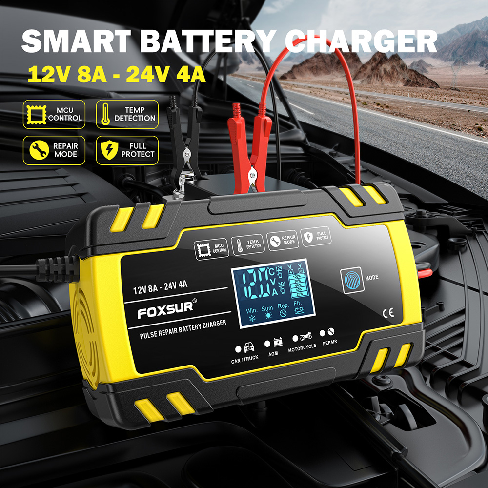 شاحن بطاريات FOXSUR FBC122408D - مراجعة Agm Deep Cycle Battery وسعره