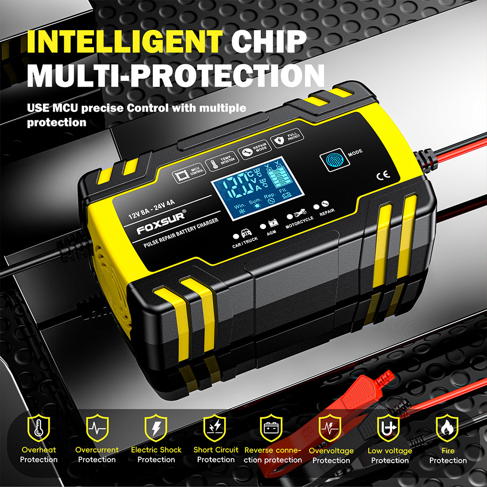 شاحن بطاريات FOXSUR FBC122408D - مراجعة Agm Deep Cycle Battery وسعره